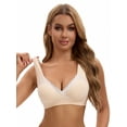 thumbnail image 4 of Unique Bargains Women's Lace Polka Dots Wirefree Sleep Nursing Bras XL Beige, 4 of 6