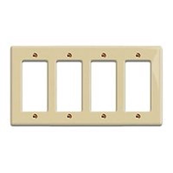 Leviton 004-80412-00E Quadruple Gang Wall Plate, Black