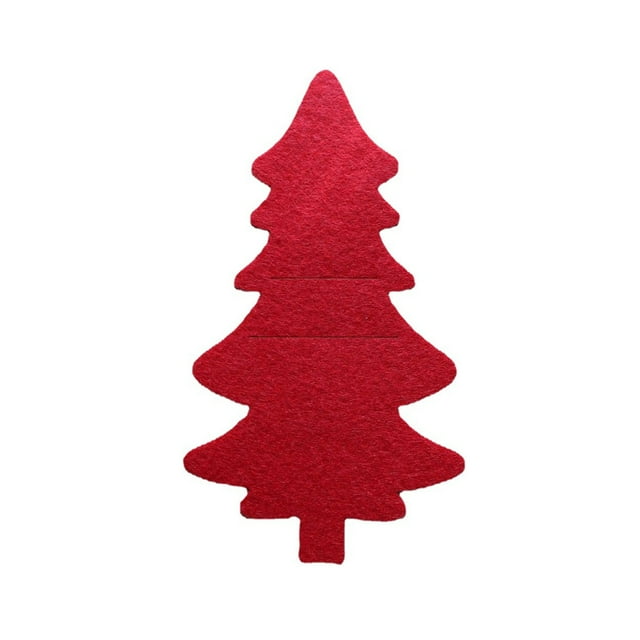 4 Pcs/ensemble Porte-Couverts de Noël Outil de Tranchage de Vacances Cheminée Murale Centre de Table Fourchette Cuillère Sac de Rangement Décor de Festival de Vacances Rouge