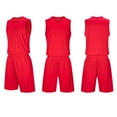 thumbnail image 1 of Conjuntos de camisetas sin mangas de cuello redondo para niños, conjunto de traje de fútbol de color sólido para juegos deportivos universitarios, partidos de rendimiento, uniformes de entrenamiento y, 1 of 5