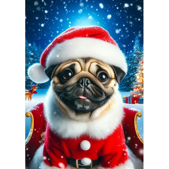 Pug Fawn - Best of Breed DCR Christmas Garden Flag 12" x 17"
