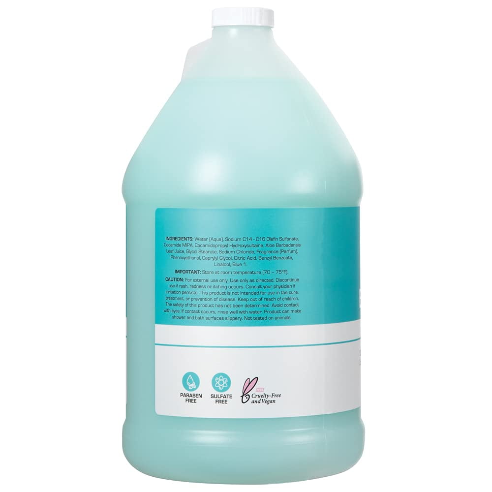 Ginger Lily Farms Club & Fitness Nourishing Body Wash, 100% Vegan & Cruelty-Free, Bath & Shower Gel, Ocean Breeze Scent, 1 Gallon (128 fl oz) Refill