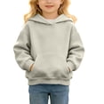 thumbnail image 2 of Wsyxszg Girls Hoodies Fall Solid Hooded Long Sleeve Pullover Kids Cozy Oversized Athletic Sweatshirts 2-12T, 2 of 9