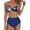 Dark Blue, variant on Women's Two Piece Bikini Set Underwire Push Up Top High Waisted Bottoms Floral Print Swimsuit for Beach Pool Vacation