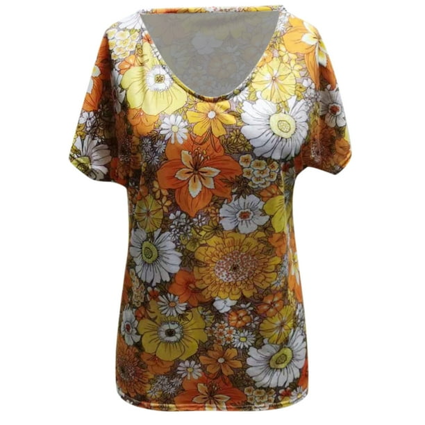 RKSTN Plus Size Tops Fashion Woman V Neck Short Sleeve Blouse T