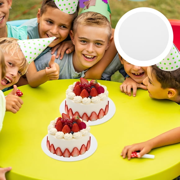 unbranded 10Pcs Round Cake Display Boards for Dessert Showcase in White and Silver 5 7X5 7X0 08in