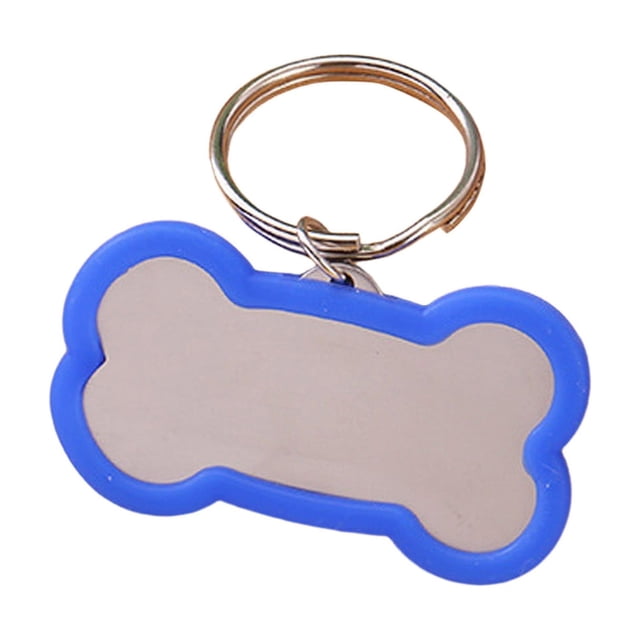 Outdor Stainless Steel Engraved Glitter Bone Shape ID Double Custom Text Lightweight Cat Name