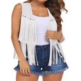 thumbnail image 3 of Women‘s Open Front Sleeveless Jacket  Hippie Waistcoat with Tassel, 3 of 7