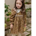 thumbnail image 3 of 2-8 Y Spring Girls' Clothing Sweet Peter Pan Collar Floral Dress for Girls Children's Puff Sleeve Princess Dress Kid's Outfit, 3 of 6