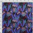 thumbnail image 3 of oneOone Polyester Lycra Medium Purple Fabric Tropical Leaves & Leopard Fabric For Sewing Printed Craft Fabric By The Yard 56 Inch Wide, 3 of 4