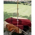 thumbnail image 3 of Outdoor Tablecloth with Umbrella Hole Zipper Red Burnt Orange Round Tablecloth 54" Waterproof Outside Table Cloth Geometric Boho Modern Abstract Patio Table Cover Tablecloths for Picnic Party, 3 of 8