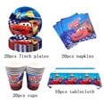 thumbnail image 3 of Disney Pixar Cars Lightning McQueen Decoración de cumpleaños para niños, vajilla de feliz cumpleaños, vasos de papel, platos, globos, suministros para fiestas, 3 of 4