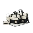 thumbnail image 1 of Yinanstore Nappy Changing Bag Set,Mummy Tote Bag, Waterproof, Baby Essentials Baby Bag Travel Diaper Bag Multipurpose for Travel Working Black, 1 of 8
