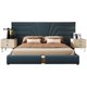 thumbnail image 5 of White Wood Bed 2 People Modern Design Mattress Bed King Size Luxury Bedroom Furniture Set Genuine Leather Headboard Nightstands My Lux Decor Round, 5 of 14