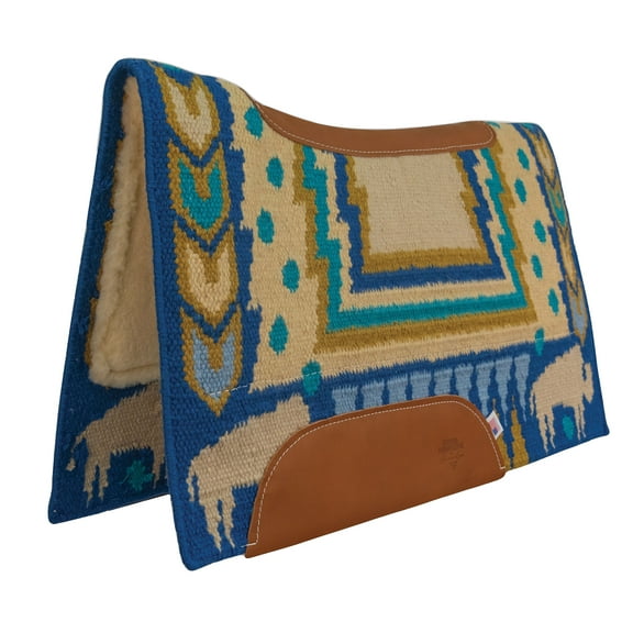 Professional's Choice Guy McLean Into the Storm Western Saddle Pad - 33" x 38" Air Ride New Zealand Wool BRIGHT SKY / 33