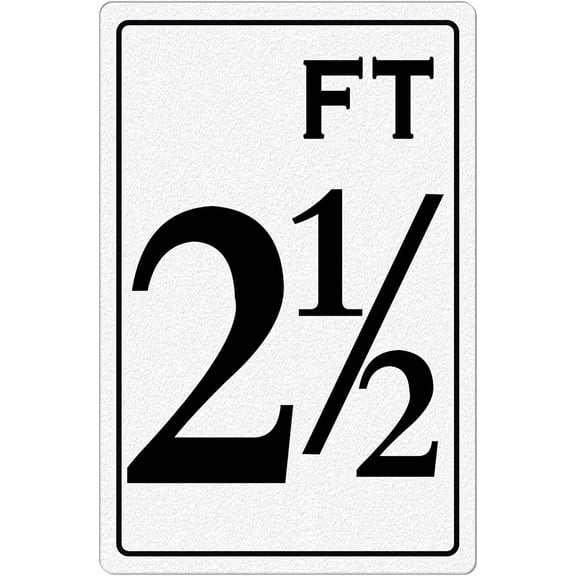 2 1/2 FT Metal Tin Signs for Swimming Pool Deck Depth Marker for Outdoor Indoor Wall Decor 8x12 Inches
