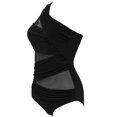 thumbnail image 5 of LMLYSoH Women Summer Bathing Suit, One-Piece Solid Color Sleeveless Padded Bikini, Mesh One Shoulder Off Wire Free Swimming Suit, 5 of 6