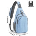 thumbnail image 3 of Bolso Bandolera con Bloqueo RFID Mochila Cruzada Mochila de Día para Senderismo y Viajes (Azul Claro), 3 of 5