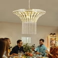 thumbnail image 3 of 8-luz 23.6" ancho cristal candelabra de cascada (bombilla no incluida), 3 of 4