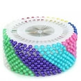 thumbnail image 2 of FAGINEY Pin Plate,960Pcs Multicolor Pearl Round Head Pin Head Straight Needle Making Corsage For DIY,Sewing Pins, 2 of 8