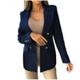thumbnail image 2 of jsaierl Womens Casual Blazers Double Breasted Lapel Collar Long Sleeve Business Solid Color Work Office Jackets, 2 of 8