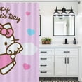 thumbnail image 3 of Happy Valentine's Day Hello Kitty Shower Curtain,Shower Curtain Liner,Shower Curtain Fall Waterproof in Bath 72x72 inches,Long Shower Curtains Set with Curtain Hooks, 3 of 4