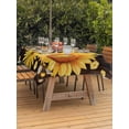 thumbnail image 3 of Outdoor Tablecloth with Umbrella Hole for Patio/Picnic/Party/Camping, Sunflower Waterproof Table Cloth Rectangle Table Cover Washable, Yellow Floral Elegant Pastoral Flowers Watercolor (54"x 80"), 3 of 8