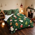 thumbnail image 2 of Manfei Snowman Twin Bedding 7pcs Snow Bedding Comforter Set, Mint Pink, Xmas Reversible, 2 of 6