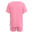 thumbnail image 5 of Ketyyh-chn99 Womens Loungewear Set Sweat Suit for Women 2 Piece Set Comfy Lounge Sets Short Sleeve Tops Wide Leg Pants Loose Capri Pajama Set Hot Pink,L, 5 of 5