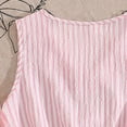 thumbnail image 6 of Girls Two Piece Outfit Girls Ages 7-12 Ruffle Peplum Top Wide Leg Pants Pink White Striped Summer Clothes Lightweight Matching Set,Size 10-11T, 6 of 9