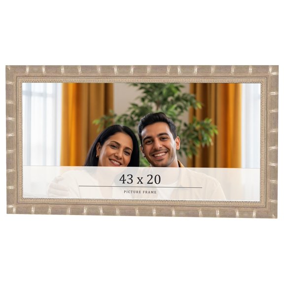 43x20 Frame Silver Real Wood Picture Frame Width 1.5 inches | Interior Frame Depth 0.5 inches |
