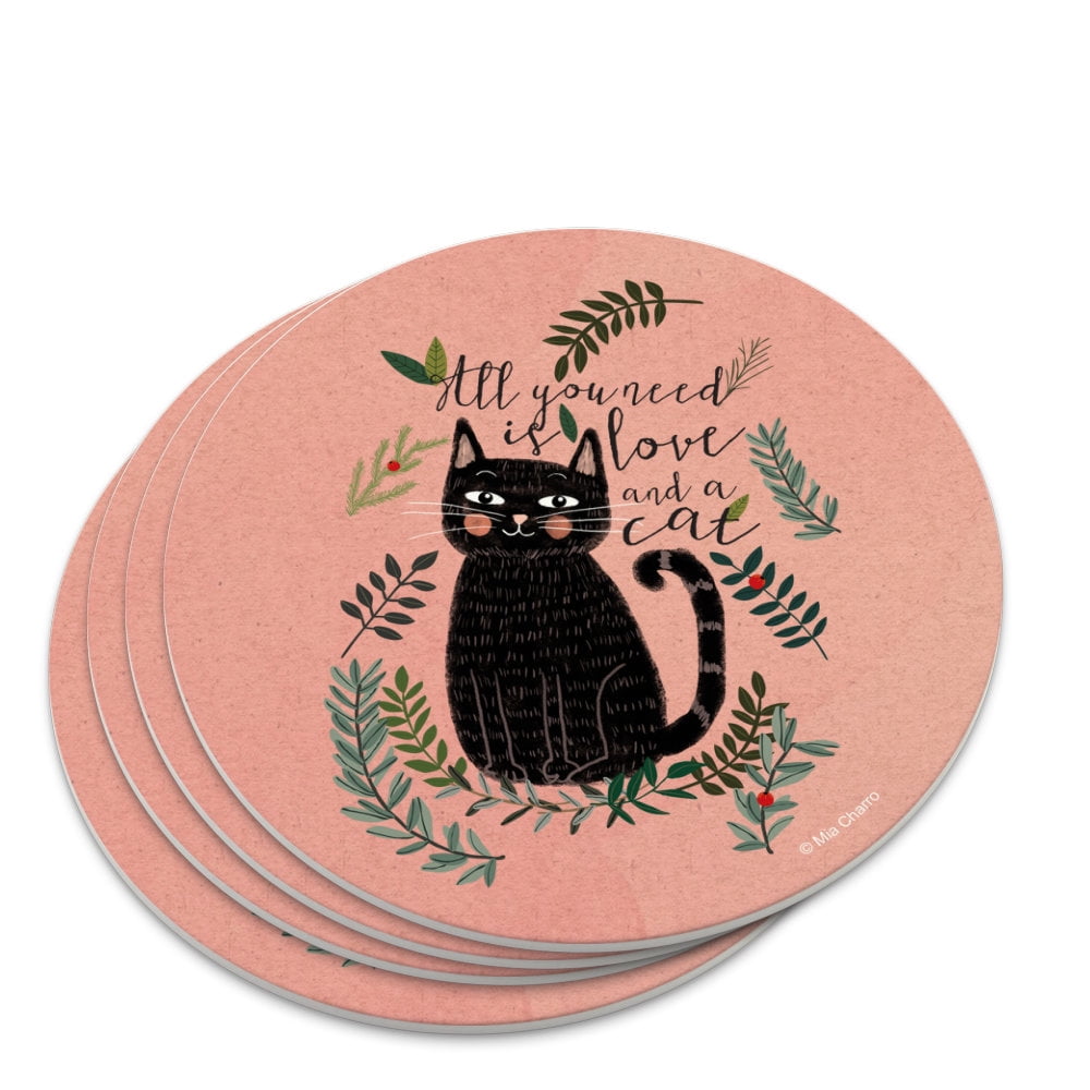 All You Need is Love and a Cat Novelty Coaster Set