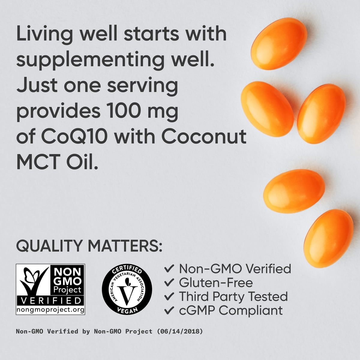 Sports Research CoQ10 (100mg) Enhanced w/ Coconut Oil & Bioperine (Black Pepper)