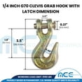 thumbnail image 3 of 4 Pack Heavy Duty G70 1/2" Clevis Grab Hook Flatbed Truck Trailer Transport Tow Chain Hook 11300 lbs WLL, 3 of 7