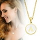thumbnail image 3 of LUVCLS Collar de aleación Collar con letras inglesas Colgante circular 26 AZ Collar✨ F, 3 of 7
