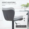 thumbnail image 4 of HOMCOM Bar Stools Set of 2, Adjustable Height Swivel Bar Chairs, PU Leather Upholstered Kitchen Counter Stools with Wide Seat, Back and Footrest, Grey, 4 of 10