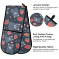 thumbnail image 4 of Dailycode Double Sided Oven Mitt with Loop Heat Resistant Kitchen Long Potholders 7" x 35" Cute Bear and Strawberry, 4 of 6