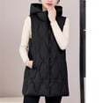 thumbnail image 6 of FNFHFY Long Puffer Vest Women Plus Size Lightweight Sleeveless Quilted Jacket Solid Slim Fit Puffy Jackets Zip Up Winter Coat with Hood, 6 of 7