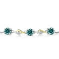 thumbnail image 2 of Gem Stone King 925 Silver and 10K Yellow Gold Tennis, Graduated Bracelet for Women Round Blue Moissanite and E-F Lab Grown Diamond 1.52cttw, 2 of 5