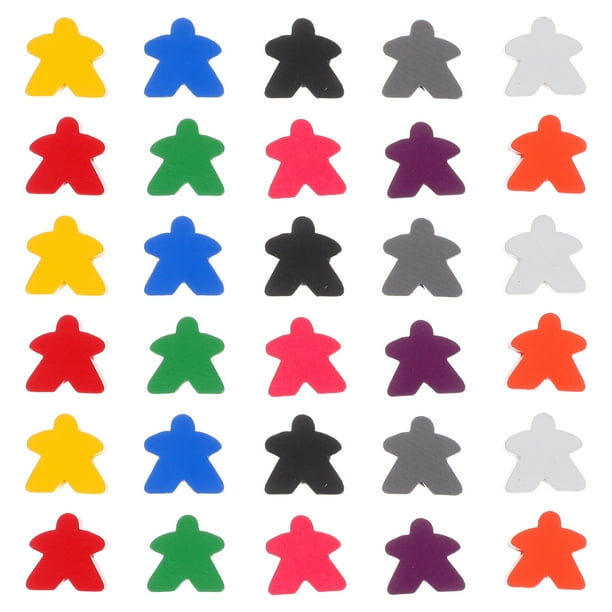 ColoMX 100 fichas de juego Meeples: piezas de ajedrez de madera para juego de mesa - Meeples de madera multicolor para contar, clasificar y jugar en el aula - Accesorios de repuesto para ajedrez
