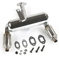 thumbnail image 3 of CNC Metal 2X Twin Exhaust Pipe with Muffler for 1/5 HPI Rovan Baja 5B 5T 5SC RC, 3 of 8