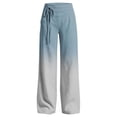thumbnail image 5 of Danhjin Women's Gradient Pants Wide Leg High Elastic Waist with Drawstring Print Fashion Flowy Palazzo Loose Vacation Trousers, 5 of 7