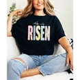 thumbnail image 2 of Ink Printed Image NOT a Quilt Patch Easter He Is Risen Shirt for Women Christian Spring Tee Black Shirt Adult Small, 2 of 7