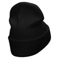 thumbnail image 3 of Claw Marks Embroidered 12 Inch Long Knitted Beanie - Black OSFM, 3 of 5
