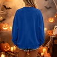 thumbnail image 4 of Dweltoz Halloween Sweatshirts for Women Cute Ghost Pumpkin Graphic Spooky Season Sweaters Oversized Fall Fleece Long Sleeve Crewneck Pullover Tops,Dark Blue L, 4 of 4