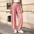 thumbnail image 2 of Womens Cotton Pants High Waist Baggy Barrel Loose Fit Boho Pants Summer Beach Vacation Trousers with Pockets, 2 of 7