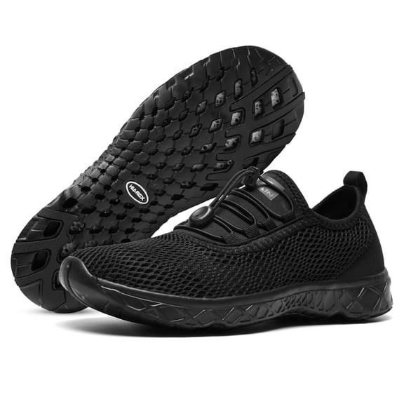 Women's Lightweight Sport Barefoot Shoes Non-slip Breathable Footwear Water Shoes for Womens Athletic Hike Outdoor Swim Beach , Black Size 8