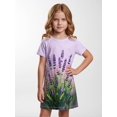 thumbnail image 2 of Girls Smooth Dress Casual Fit Short Sleeve Casual Chic Casual Dress Classic Cut for Kids Girls Age 5-13 Daily Wear, 2 of 6