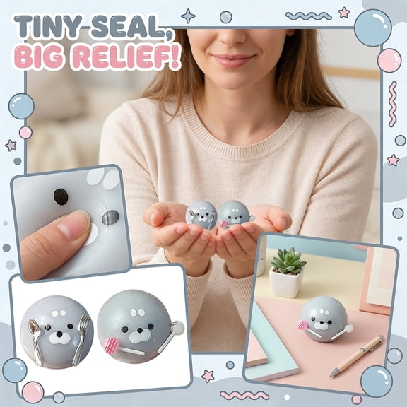 1Pc Chubby Seal Squeeze Toy, Round & Roll Cute Decompression Pal, Adorable Ocean Animal Desk Decor for Sea Lovers, Portable Sensory Fidget, Sweet Little Gift for Seal Collectors 2026 A
