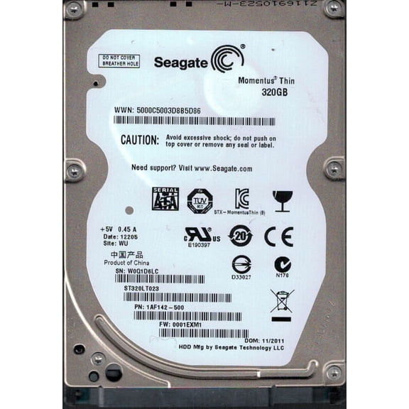 ST320LT023 P/N: 1AF142-500 F/W: 0001EXM1 WU W0Q Seagate 320GB